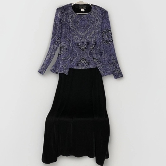 Alex Evenings Floral Sparkle Dress 2 Piece Purple Gown Sz 10 Mother Of The Bride - Picture 2 of 15